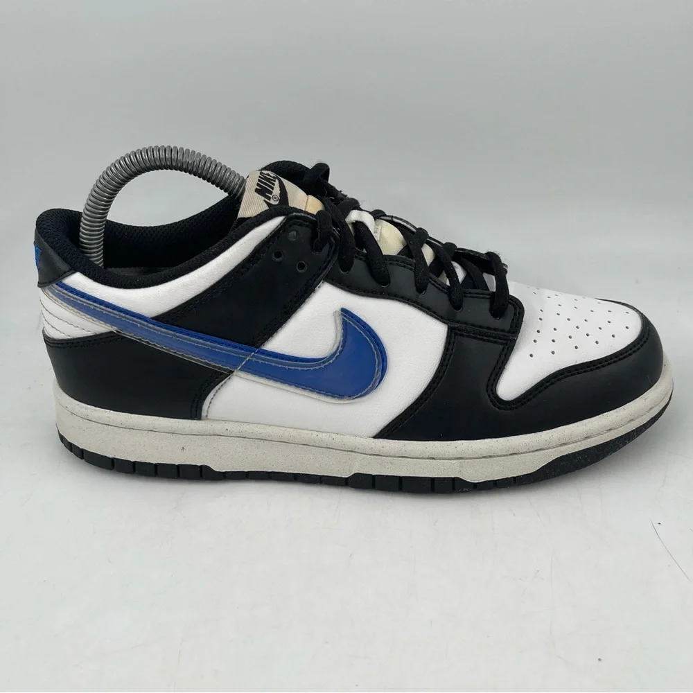 👞 Nike Kids Dunk Low TPU Swoosh -SZ 6.5 Y - Next Nature White Black Blue Shoes